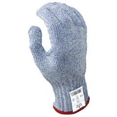 Cut resistant 7-gauge seamless wire free knit HPPE blue/white ambidextrous ANSI CUT LEVEL 5/large - Americas Industrial Supply