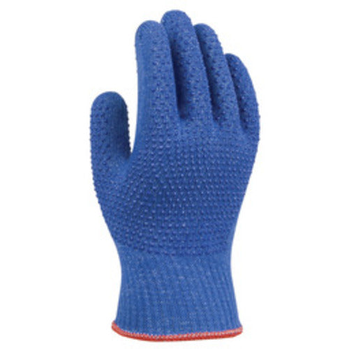 Cut resistant 10-gauge seamless cut-resistant engineered composite yarn PVC dotted both sides enhanced wet grip blue ANSI CUT LEVEL 4/extra large - Americas Industrial Supply