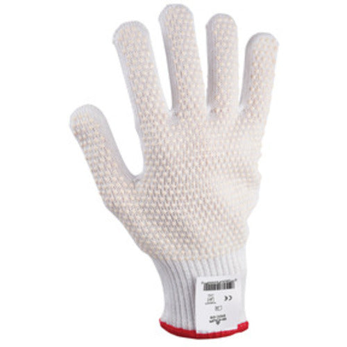 Cut resistant 10-gauge seamless knit PVC dotted HPPE w/Stainless Steel white ambidextrous ANSI CUT LEVEL 4/medium - Americas Industrial Supply