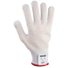 Cut resistant 10-gauge seamless knit PVC dotted HPPE w/Stainless Steel white ambidextrous ANSI CUT LEVEL 4/extra small - Americas Industrial Supply