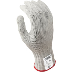 Cut resistant 7-gauge seamless knit PVC dotted left hand engineered fiber w/four strands of stainless steel white ANSI CUT LEVEL 5/extra large - Americas Industrial Supply