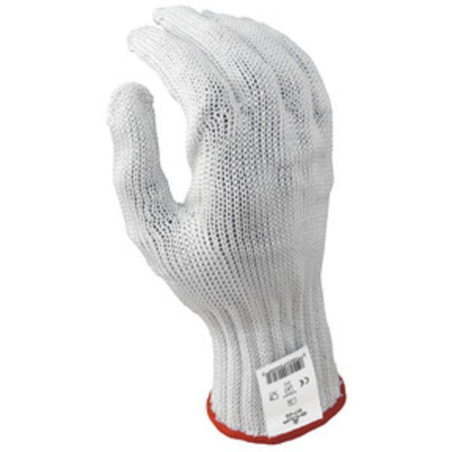Cut resistant 7-gauge seamless knit engineered fiber w/four strands of stainless steel white ambidextrous ANSI CUT LEVEL 5/M - Americas Industrial Supply