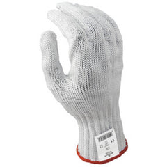 Cut resistant 7-gauge seamless knit engineered fiber w/four strands of stainless steel white ambidextrous ANSI CUT LEVEL 5/M - Americas Industrial Supply