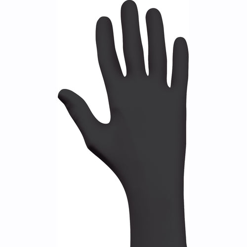 Disposable powder-free low-modulus 100% nitrile 11″ 6-mil rolled cuff stealth black/small - Americas Industrial Supply