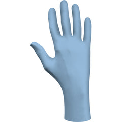 Disposable powder-free low-modulus 100%-nitrile 11″ 6-mil rolled cuff blue/medium - Americas Industrial Supply