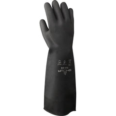 Chemical resistant unsupported neoprene 18″ 30-mil black unlined textured grip rolled cuff/extra large - Americas Industrial Supply