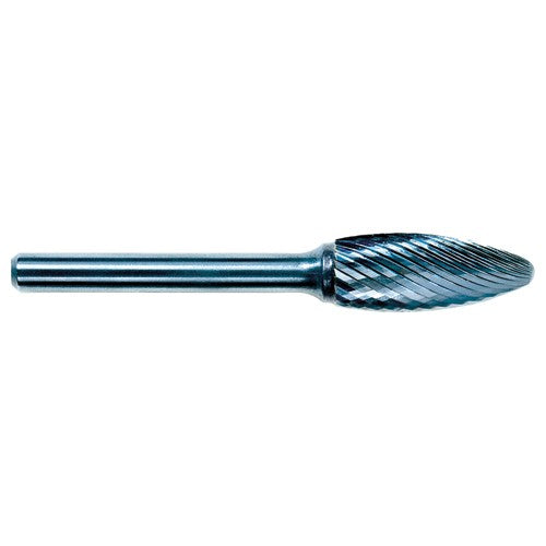 3mm EdgeHog Flame Miniature Carbide Bur SH-41L76M-D 76mm OAL Std Alt Diamond (Double) - Americas Industrial Supply