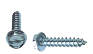 14 x 2-1/2 - Zinc Plated Heat Treated Alloy Steel - Sheet Metal Screws - Hex Washer - Americas Industrial Supply