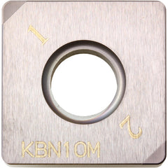 SNGA 432 ME KBN35M, 1/32″ Corner Radius, 3/16″ Thick, 1/2″ Inscribed Circle, MEGACOAT, Square, Turning Indexable Insert - Exact Industrial Supply