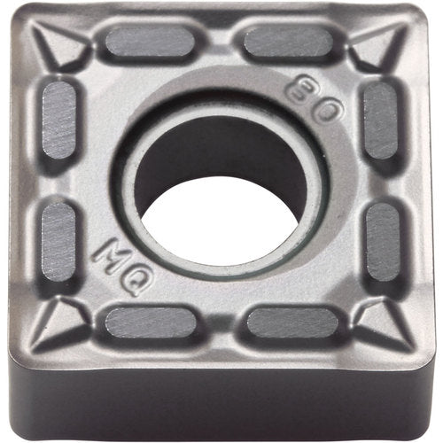 SNMG 432 MQ PR015S, 1/32″ Corner Radius, 3/16″ Thick, 1/2″ Inscribed Circle, MEGACOAT HARD, Square, Turning Indexable Insert - Exact Industrial Supply