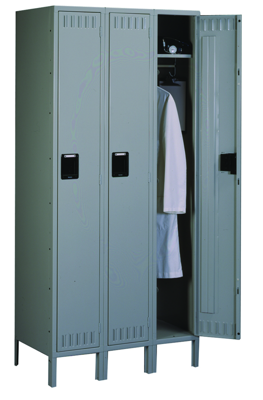 72"W x 18"D x 72"H Sixteen Person Locker (Each opn. To be 12"w x 18"d) with Coat Rod, w/6"Legs, Knocked Down - Americas Industrial Supply