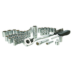 STANLEY® 1/4" & 3/8" Drive 60 Piece Fractional & Metric Socket Set - Americas Industrial Supply