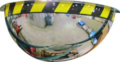 36" Half Dome Mirror-Safety Border - Americas Industrial Supply
