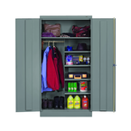 36"W x 18"D x 72"H Combination Cabinet for Storage of both Personal Hanging Items and in Process items - Knocked-Down - Americas Industrial Supply