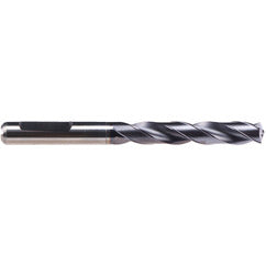 #12 Dia. × 6 mm Shank × 44 mm Flute Length × 82 mm OAL, 140°, TiAlN-TA14, 2 Flute, Coolant Thru, HE Solid Carbide Drill - Americas Industrial Supply