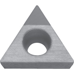 TCGW 221 SE KPD010, 1/64″ Corner Radius, 1/8″ Thick, 1/4″ Inscribed Circle, Triangle, Turning Indexable Insert - Exact Industrial Supply