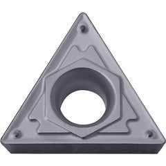 TCMT 3251 HQ PV7025, 1/64″ Corner Radius, 5/32″ Thick, 3/8″ Inscribed Circle, TiCN (MEGACOAT), Triangle, Turning Indexable Insert - Exact Industrial Supply