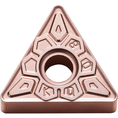 TNMG 332 KQ CA310, 1/32″ Corner Radius, 3/16″ Thick, 3/8″ Inscribed Circle, TiCnulll2O3/Ti, Triangle, Turning Indexable Insert - Exact Industrial Supply