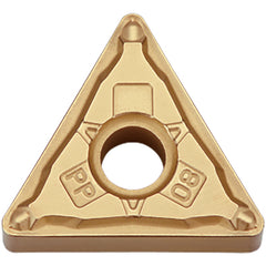 TNMG 332 PP CCX, 1/32″ Corner Radius, 3/16″ Thick, 3/8″ Inscribed Circle,  TiCl2O3/Tin, 60 Degree Triangle, Turning Indexable Insert