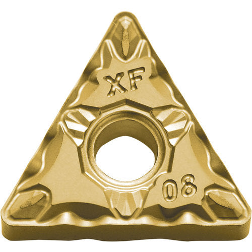 TNMG 331 XF CCX, 1/64″ Corner Radius, 3/16″ Thick, 3/8″ Inscribed Circle,  TiCl2O3/Tin, 60 Degree Triangle, Turning Indexable Insert