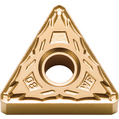 TNMX 333 WF PV710, 3/64″ Corner Radius, 3/16″ Thick, 3/8″ Inscribed Circle, TiCN (MEGACOAT NANO), Triangle, Turning Indexable Insert - Exact Industrial Supply