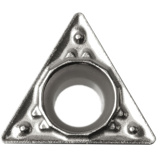 TPMT 221 HQ TN60, 1/64″ Corner Radius, 1/8″ Thick, 1/4″ Inscribed Circle, TiCN/NbC, Triangle, Turning Indexable Insert - Exact Industrial Supply