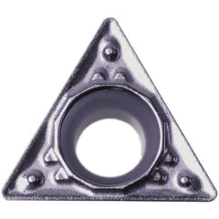 TPMT 321 HQ PV7010, 1/64″ Corner Radius, 1/8″ Thick, 3/8″ Inscribed Circle, TiCN (MEGACOAT), Triangle, Turning Indexable Insert - Exact Industrial Supply
