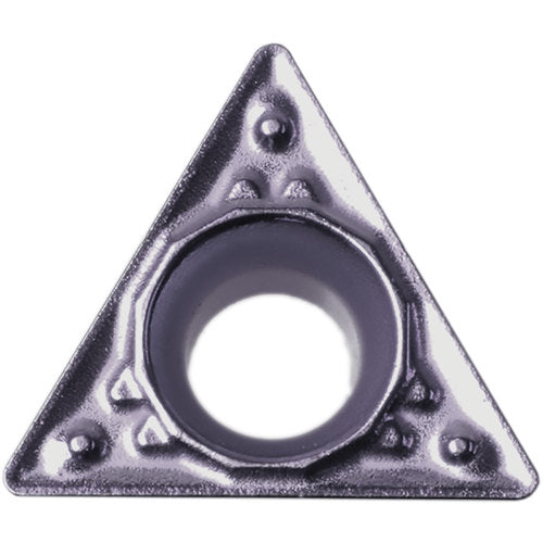 TPMT 221 HQ PV7010, 1/64″ Corner Radius, 1/8″ Thick, 1/4″ Inscribed Circle, TiCN (MEGACOAT), Triangle, Turning Indexable Insert - Exact Industrial Supply