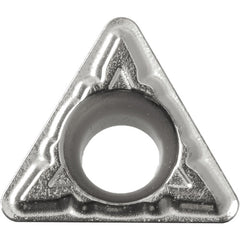 TPMT 322 XQ TN610, 1/32″ Corner Radius, 1/8″ Thick, 3/8″ Inscribed Circle, TiCN, Triangle, Turning Indexable Insert - Exact Industrial Supply