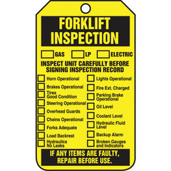 Forklift Tag, Forklift Inspection (Checklist)/Forklift Inspect, 25/Pk, Cardstock - Americas Industrial Supply