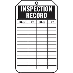 Inspection Record Tag, Inspection Record, 25/Pk, Cardstock - Americas Industrial Supply