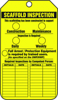 Scaffold Tag, Scaffold Inspection (Checklist)/Key Responsibility, 25/Pk, Plastic - Americas Industrial Supply