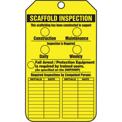 Scaffold Tag, Scaffold Inspection (Checklist)/Key Responsibility, 25/Pk, Cardstock - Americas Industrial Supply