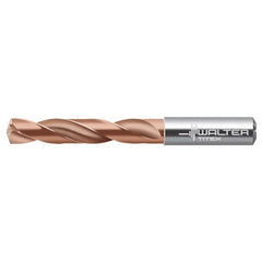 11.5 mm Dia. × 12 mm Shank × 71 mm Flute Length × 118 mm OAL, 5xD, 140°, 2xD Flute, Coolant Thru, DIN 6537 L, Round Solid Carbide Drill - Exact Industrial Supply