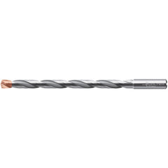 12.3 mm Dia. × 14 mm Shank × 182 mm Flute Length × 230 mm OAL, 140°, 2xD Flute, Coolant Thru, DIN 6535 HA, Round Solid Carbide Drill - Exact Industrial Supply