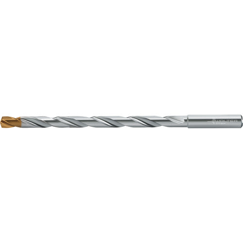 11/32″ Dia. × 0.394″ Shank × 5.433″ Flute Length × 7.087″ OAL, 12xD, 140 Degrees, Axial Inclined Exit, DIN 6535 HA, Cylindrical Solid Carbide Drill DC160 WJ30EU