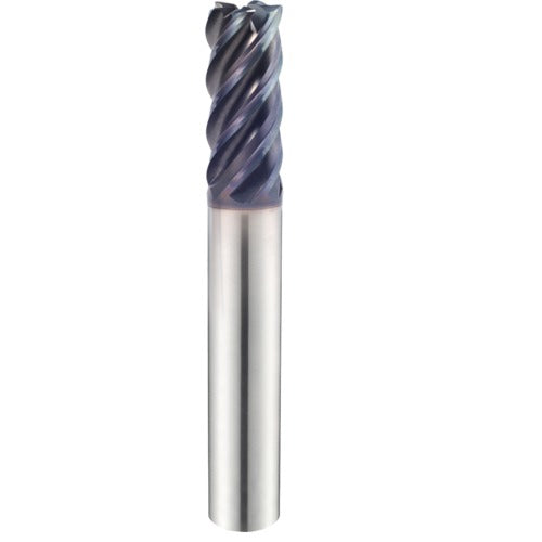 1/8″ × 1/8″ × 1/2″ × 2 1/2″ 5 Flute Square End Carbide End Mill-Plain Shank - Y-Coating