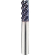 1/8″ × 1/8″ × 1/2″ × 2 1/2″ 5 Flute Square End Carbide End Mill-Plain Shank - Y-Coating