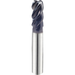 1″ × 1″ × 4 1/4″ × 7″ 4 Flute 0.1900″ C/R Carbide End Mill-Plain Shank - Y-Coating - Exact Industrial Supply