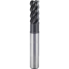 1/2″ × 1/2″ × 5/8″ × 4″ 5 Flute Square End Carbide End Mill-Plain Shank - Y-Coating - Exact Industrial Supply