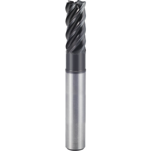 3/4″ × 3/4″ × 1 1/8″ × 4″ 5 Flute 0.0900'' C/R Carbide End Mill-Plain Shank - Y-Coating - Exact Industrial Supply