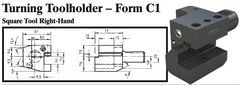 VDI Turning Toolholder - Form C1 (Square Tool Right-Hand) - Part #: CNC86 31.1612 - Americas Industrial Supply
