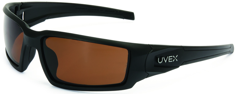 Hypershock Matte Black Frame - Espresso Polarized Lens Safety Glasses - Americas Industrial Supply