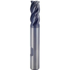 25 × 25 × 38 × 104 mm 4 Flute 2mm C/R Carbide End Mill-Flat Shank - Y-Coating - Exact Industrial Supply