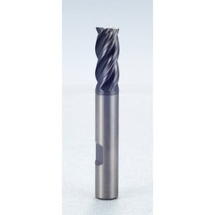 1″ × 1″ × 1″ × 4″ 4 Flute Chamfer Carbide End Mill-Flat Shank - Y-Coating - Exact Industrial Supply