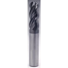 1/2″ × 1/2″ × 5/8″ × 2 1/2″ 4 Flute Square End Carbide End Mill-Plain Shank - Y-Coating - Exact Industrial Supply
