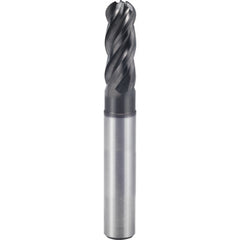3/8″ × 3/8″ × 1/2″ × 6″ 4 Flute Square End Carbide End Mill-Plain Shank - Y-Coating