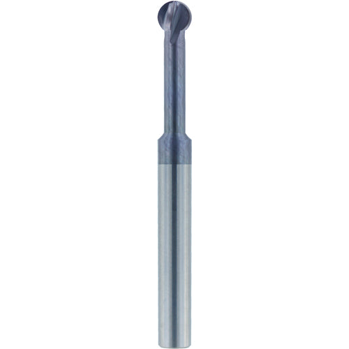 1/8″ Dia. × 1/8″ Shank × 0.732″ DOC × 2 OAL, Carbide nACo, 4 Flute, Ballnose End Mill
