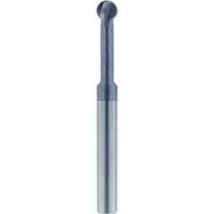 1/8″ Dia. × 1/8″ Shank × 0.857″ DOC × 2 OAL, Carbide nACo, 4 Flute, Ballnose End Mill