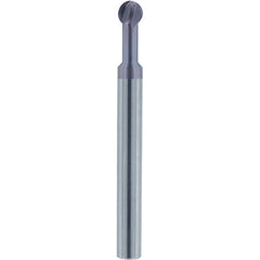 1/2″ Dia. × 1/2″ Shank × 0.927″ DOC × 3 OAL, Carbide nACo, 4 Flute, Ballnose End Mill - Exact Industrial Supply